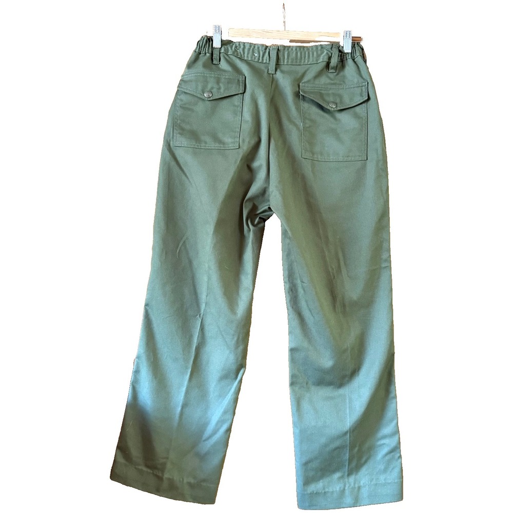 Boy Scouts of America Men's 33x33 Green Uniform Pants Straight Leg Zip Utility - Picture 2 of 5